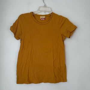 Dazey LA Basic Crew Neck Mustard Yellow Short Sleeve Tshirt S